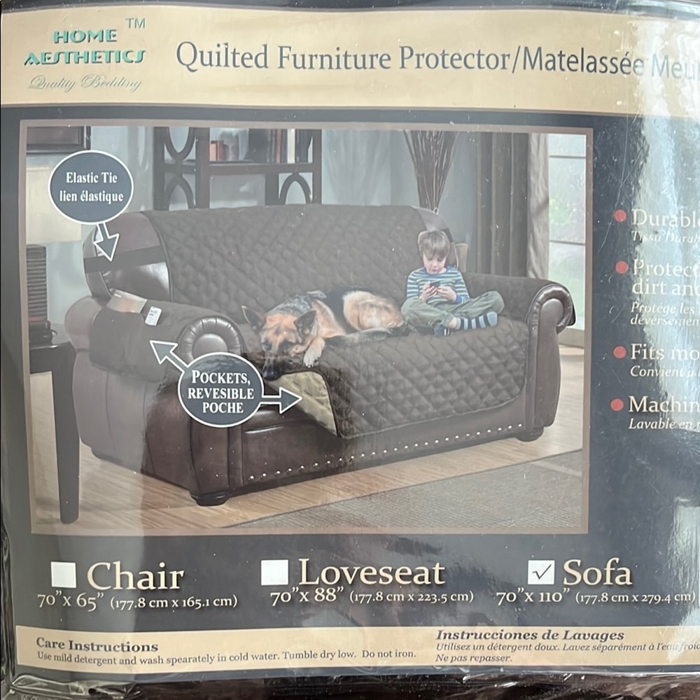 Quilted Furniture Protector - Brown